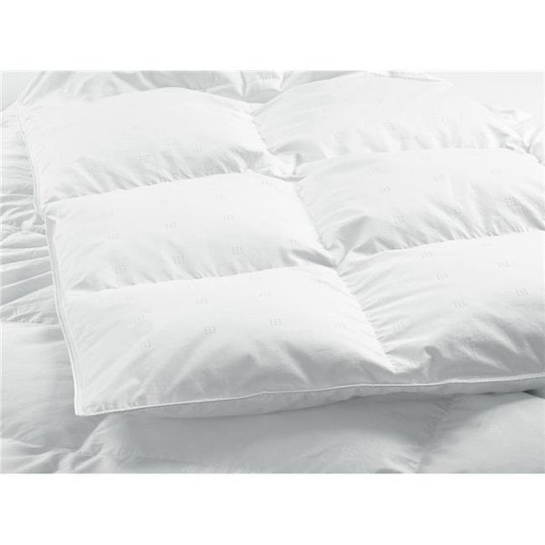 Highland Feather Manufacturing Highland Feather 725 Loft Hutterite White Goose Down Ice Land Comforter Summer Fill 500TC Casing with Corner Ties - California King B12-311-XK40